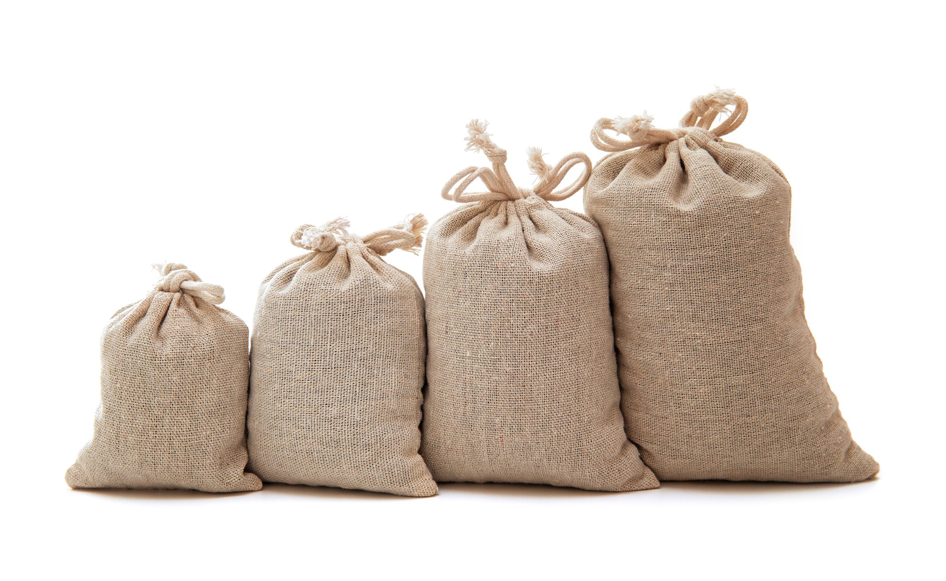 Burlap sack isolated on white background